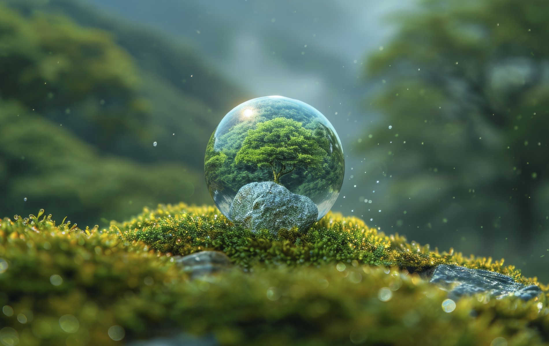 water world in a drop of water, in the style of environmental awareness, light green and dark azure, photo-realistic landscapes, green and yellow --chaos 20 --ar 3:2 --stylize 500 --v 6 Job ID: ad374e63-7932-4595-9eb1-6bc95acfb4f6